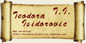 Teodora Isidorović vizit kartica